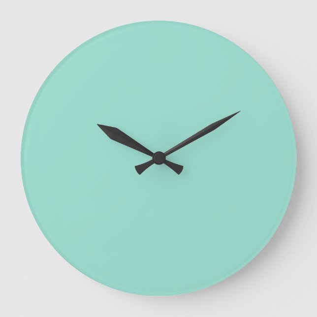 Beach Glass Aqua Solid Colour PANTONE 13-5412 Large Clock (Front)