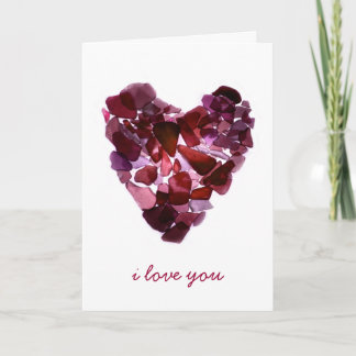 Beach Glass Heart Card