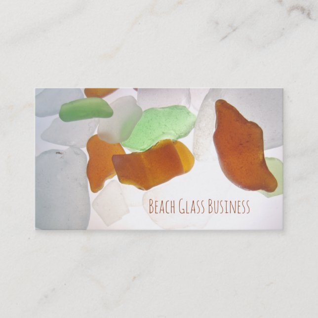Beach Glass, Lake Michigan Colourful Sea Shards Business Card (Front)