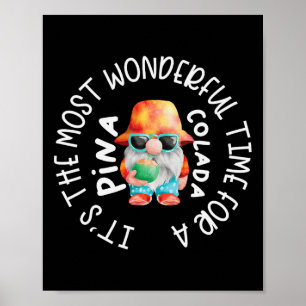 Beach Gnome Christmas Tail Pina Colada Poster