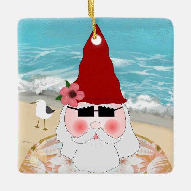 Beach Gnome Ornament (Front)