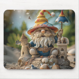 Beach gnome sitting on a beach throne mouse mat