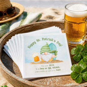 Beach Gnome St Patrick's Day Paper Napkin