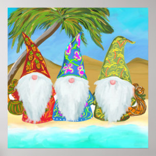 BEACH GNOMES  POSTER
