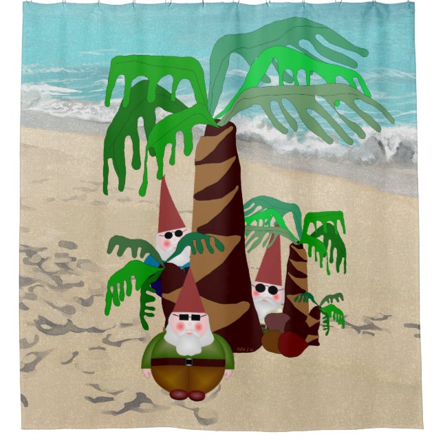 Beach Gnomes Shower Curtain (Front)