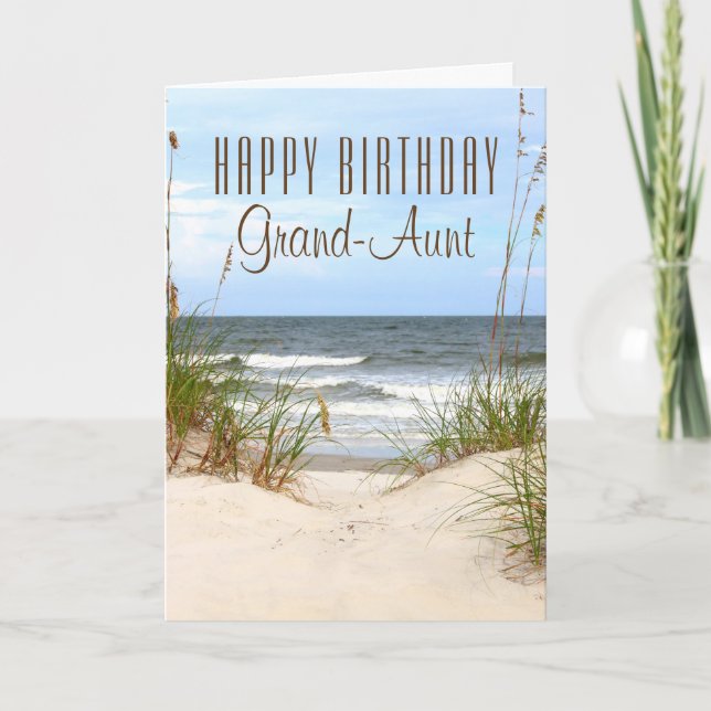 Beach Grand-Aunt Birthday Card (Front)
