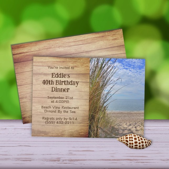 Beach Grass Sand Dunes His Birthday Party Invitation (Creator Uploaded)