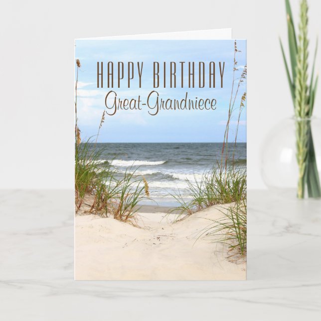 Beach Great-Grandniece Birthday Card (Front)