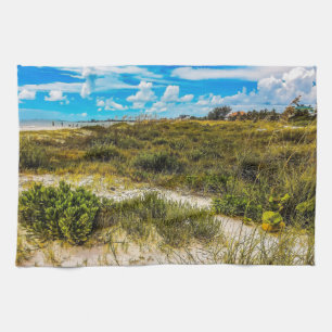 Beach Greens Tea Towel