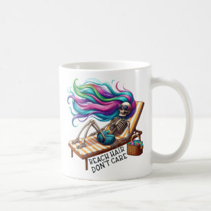 Beach Hair Don't Care - Skeleton Coffee Mug