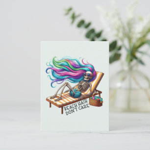Beach Hair Don't Care - Skeleton  Postcard