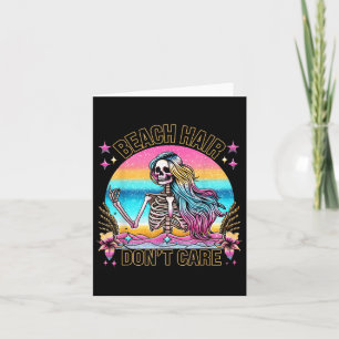 Beach Hair Dont Care Summer Vacation Hawaii Mermai Card