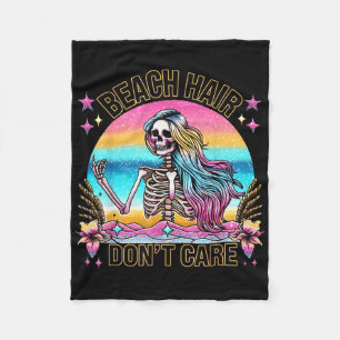Beach Hair Dont Care Summer Vacation Hawaii Mermai Fleece Blanket