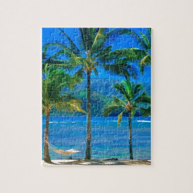 Beach Hammock Kauai Hawaii Jigsaw Puzzle (Vertical)