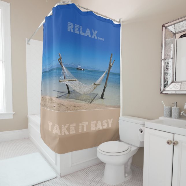 Beach Hammock Shower Curtain (In Situ)
