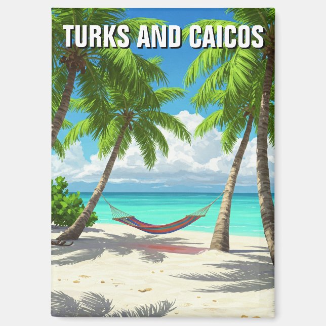 Beach Hammock Turks and Caicos Travel Magnet (Front)