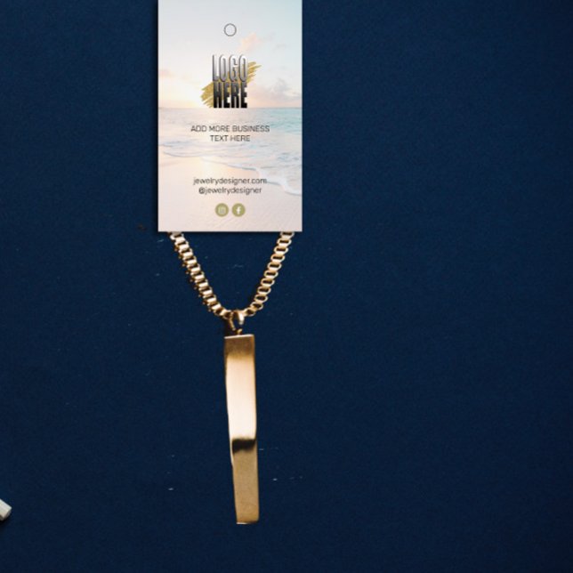 Beach Hanging Display Price Tag with QR and Logo (Creator Uploaded)