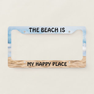 Beach Happy Place License Plate Frames
