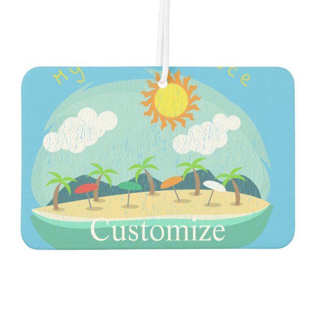 Beach Happy Place Thunder_Cove Car Air Freshener (Back)