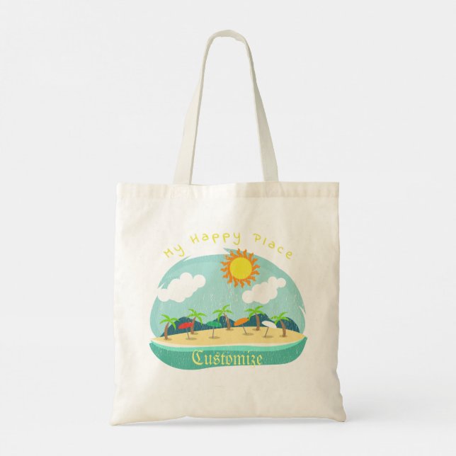 Beach Happy Place Thunder_Cove Tote Bag (Back)
