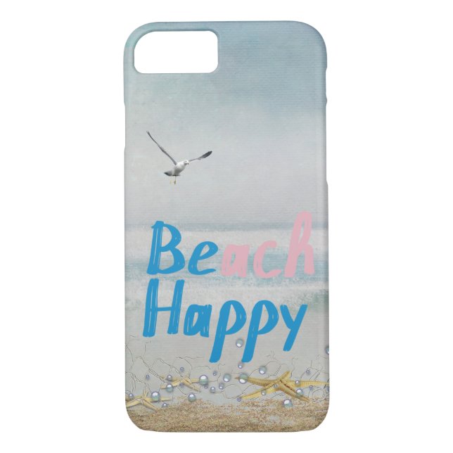 Beach Happy starfish and seagull Case-Mate iPhone Case (Back)