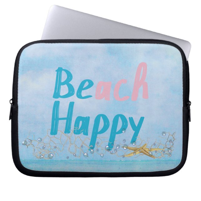 Beach Happy Starfish Laptop Sleeve (Front)