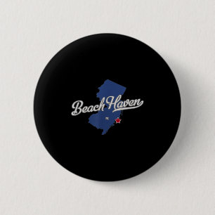 Beach Haven New Jersey Nj Map  6 Cm Round Badge