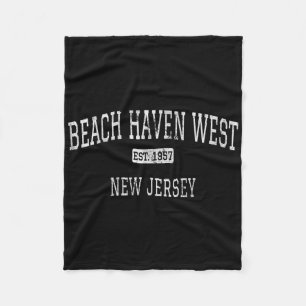 Beach Haven West New Jersey Nj Vintage Fleece Blanket