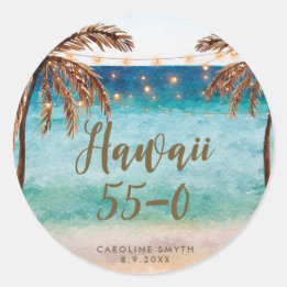 beach Hawaii 55 0 fifty five o birthday sticker
