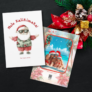 Beach Hawaii Mele Kalikimaka Christmas Photo Holiday Card
