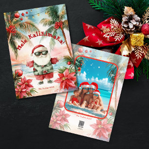 Beach Hawaii Mele Kalikimaka Christmas Photo Holiday Card