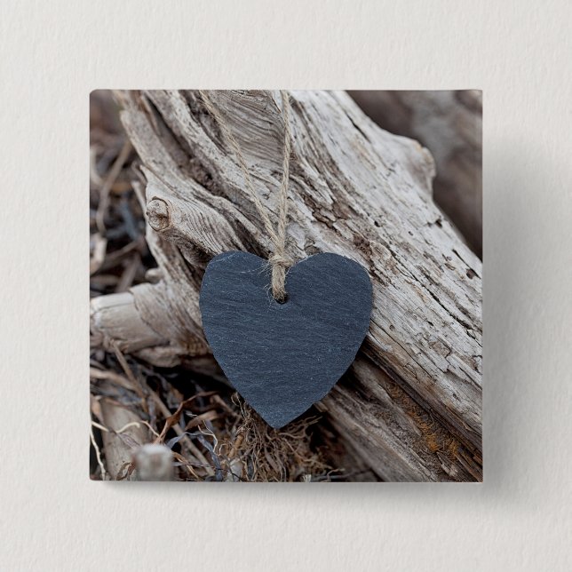 Beach Heart 15 Cm Square Badge (Front)