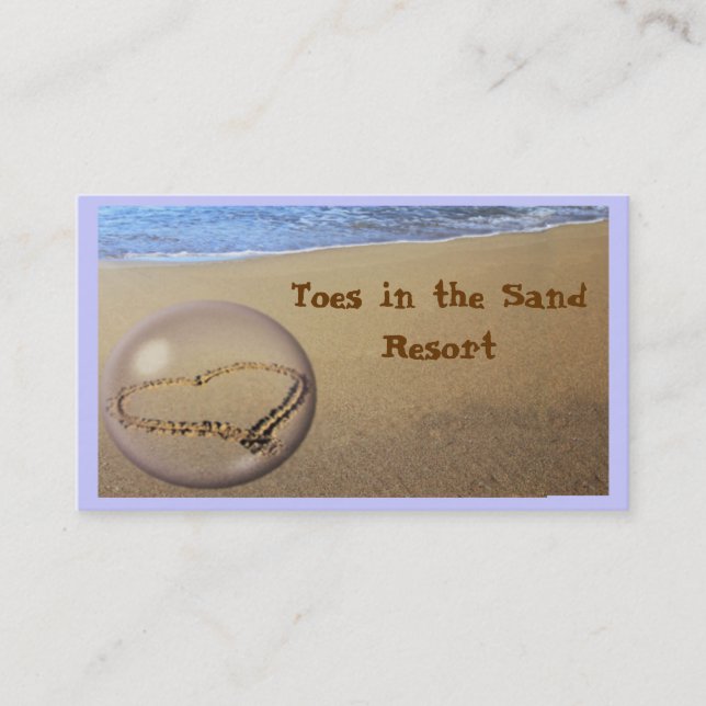 Beach Heart in the Sand Business Card (Front)