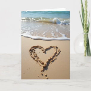 Beach Heart Love Message Card