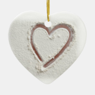 Beach Heart of Sand Wedding Ceramic Tree Decoration