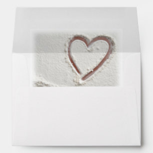 Beach Heart of Sand Wedding Envelope
