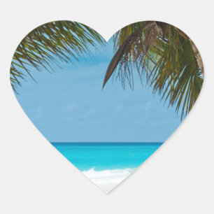 Beach heart sticker