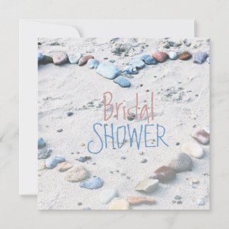 Beach Heart Wedding Bridal Shower Invitation