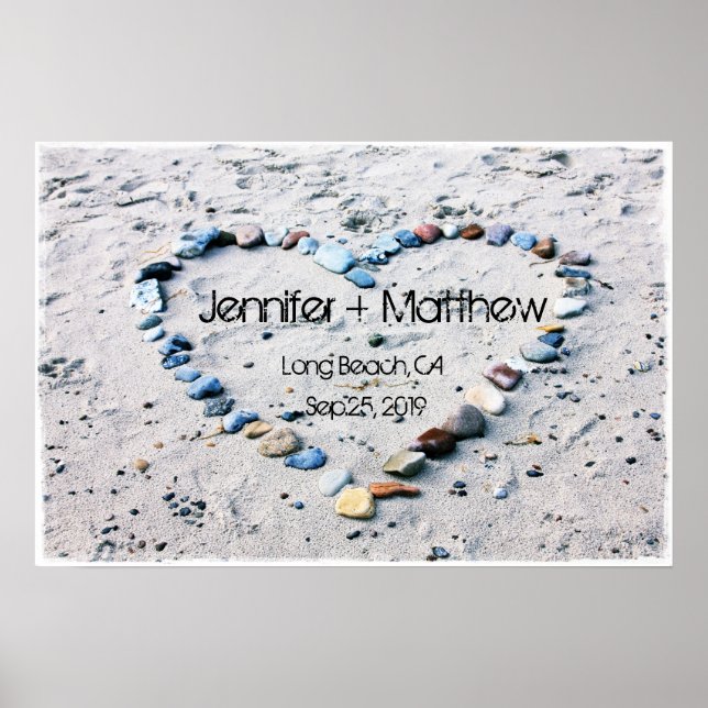 Beach Heart Wedding Keepsake or Guest Book (Front)