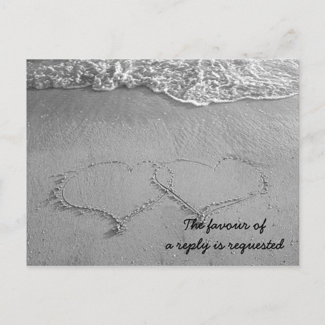 beach hearts bw Postcard (Front)
