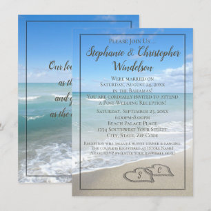 Beach Hearts Destination Post-Wedding Reception Invitation