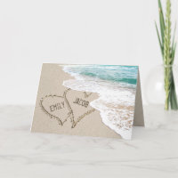 Beach Hearts On Sand with Names