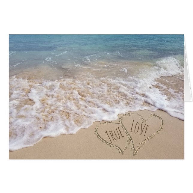 Beach Hearts Wedding congratulations (Front Horizontal)