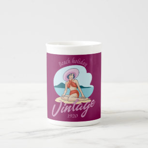 Beach holidays  bone china mug
