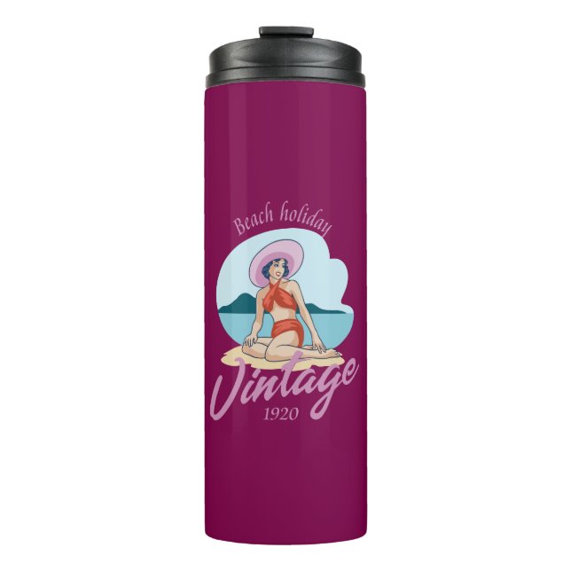 Beach holidays  thermal tumbler (Front)