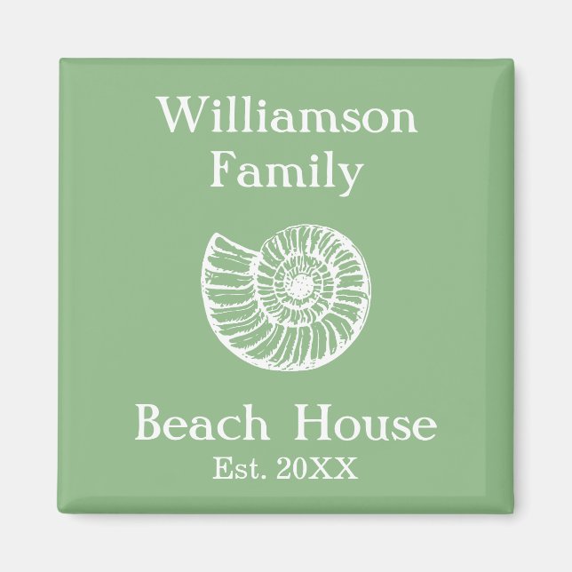 Beach Home Personalised Magnet (Front)