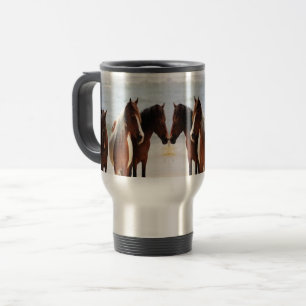 Beach Horses Travel/Commuter Mug