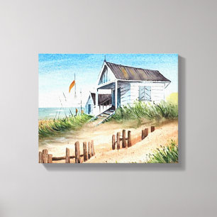 Beach House 14” x 11” Canvas Print