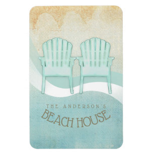 Beach House Adirondack Chairs Aqua Blue ID623 Magnet