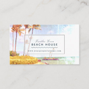 Beach House B&B Vacation Rentals Retro Photo Business Card